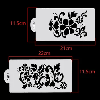 4pc Flowers Lace Cookie Stencil Party Cake Spray mould DIY Pastry tools Decoration Stencils Cookie Baking Cake Decorating Tools