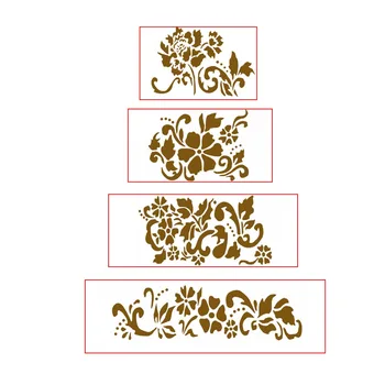 4pc Flowers Lace Cookie Stencil Party Cake Spray mould DIY Pastry tools Decoration Stencils Cookie Baking Cake Decorating Tools
