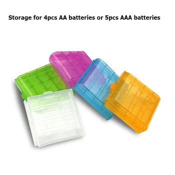 4buc Baterii Caz de Stocare Portabil din material Plastic Baterii de Stocare Titularul Cutii cu Capac pentru AA Baterie AAA Container Cutie Organizator Caz