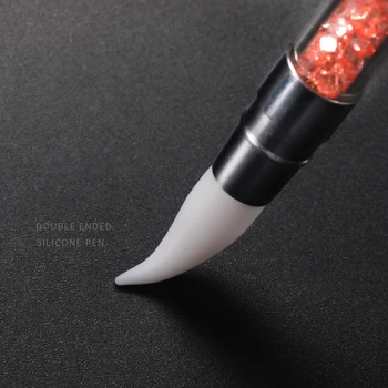 5Pcs/set Dual Capete de Unghii de Arta Sculptura Pen Silicon Cap Pictura Pensule pentru un Efect 3D Modelarea Sculptură Manichiura Dotting Perie