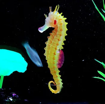 Luminos Seahorse Acvariu Ornament Strălucire În Întuneric De Amenajare A Teritoriului Silicon Cal De Mare Stralucitoare Rezervor De Pește Decor Hipocampus