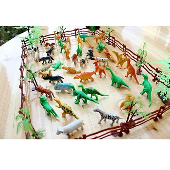 Simulare zoo 68 costum bucată solidă de dinozaur tigru cu gard copac de nucă de cocos pentru copii model militar jucărie