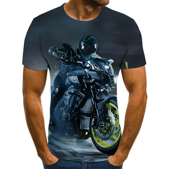 2021 Cool Racing Grafic T-shirt Motocicleta 3D de Imprimare pentru Bărbați T-shirt de Vară de Moda de Top Punk T-shirt pentru Bărbați de Mari Dimensiuni Streetwea
