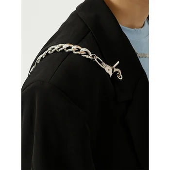 IEFB Îmbrăcăminte pentru Bărbați 2021 Noul Negru Vara Sacouri de Personalitate Design de Lanț Sacou Barbati Maneca Scurta Haina coreean 9Y7444