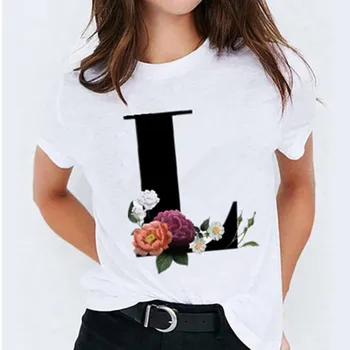 Femei T-shirt 26 Litere Tipărite Vogue Harajuku Topuri Casual Tricou de Vara cu Maneci Scurte de sex Feminin Supradimensionat tricou pentru Femei de Îmbrăcăminte