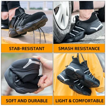 R-Win Moda Siguranță Pantofi Bărbați Femei Bombeu Metalic Usoare Ghete De Protecție Sport Drumetii Formatori
