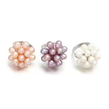 Perle naturale de Flori în Formă de Inel Țesute manual Pentru o Femeie Blândă Stil Margele:6-7mm Diametru :25mm