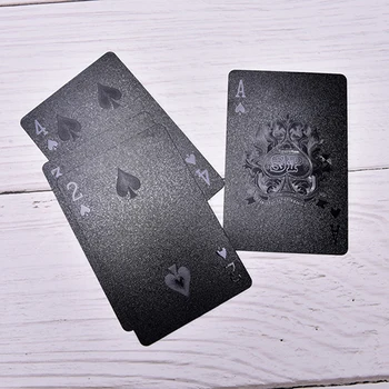 1set Negru de Culoare de aur de Poker, Seturi de Carte Punte Poker Impermeabil din PVC Plastic Carti de Joc Set Clasic Trucuri Tool Jocuri de Poker