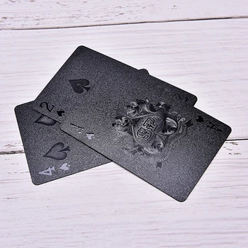 1set Negru de Culoare de aur de Poker, Seturi de Carte Punte Poker Impermeabil din PVC Plastic Carti de Joc Set Clasic Trucuri Tool Jocuri de Poker