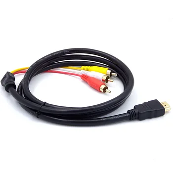 Compatibil HDMI de sex Masculin la 3 RCA Video-Audio AV Adaptor Cablu 3RCA Stereo Convertor Component pentru TV-Box DV pe DVD, PC