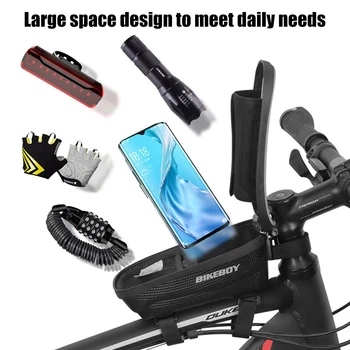 Sac biciclete Șa Cadru Sus Fata Tub Sac de Ciclism Impermeabil EVA Caz de Telefon Touchscreen Buzunar MTB Pachet de Accesorii pentru Biciclete
