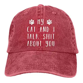 Pisicile mele și îmi Vorbesc urât Despre Tine Adult Trucker Hat de Epocă Reglabil Sepci de Baseball Unisex Populare Denim Capac