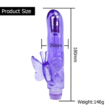 De înaltă Calitate de Cristal Jelly Vibrator Fluture Masaj Jucarii Sexuale pentru Femei Duble Vibratii Multi-Viteza Clitorisul Vibe