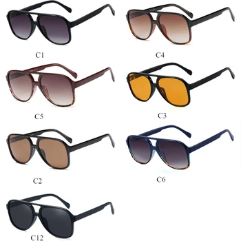 YOOSKE 2021 Supradimensionate Polarizat ochelari de Soare pentru Femei Brand Designer de Epocă ochelari de soare Barbati Galben de Conducere Ochelari de Soare Metal Balama