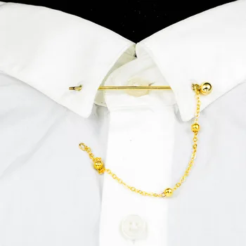 Moda Noua Minge De Aur Ciucure Guler Ace Spirală Eșarfă Catarama Franceză Tricou Metal Brosa Bijuterii De Lux Insigna Bărbați Accesorii