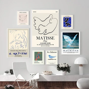 Henri Matisse Printuri De Arta Pasăre Afis Expozitie Picasso Pace Porumbel Panza Pictura Galerie De Poze De Perete Camera De Zi Decor Acasă