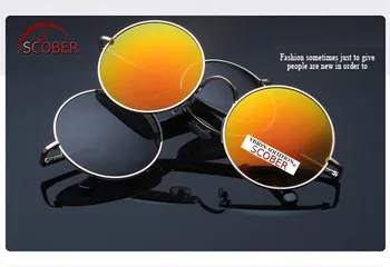 = SCOBER = Retro Clasic Rotund Ozzy Stil Reflecție în Oglindă Drivere Tac Îmbunătățită Polarizate Polaroid Uv 400 De Bărbați ochelari de Soare pentru Femei