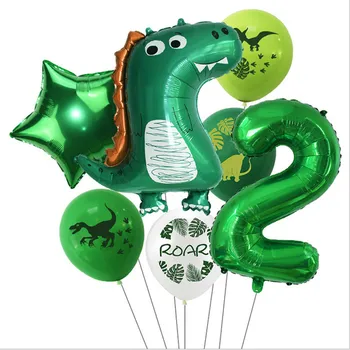 Noi 32 De Inch Din Aluminiu FilmLatex Balon Desene Animate Dinosaur Digital Set Copii Petrecere De Ziua Decor