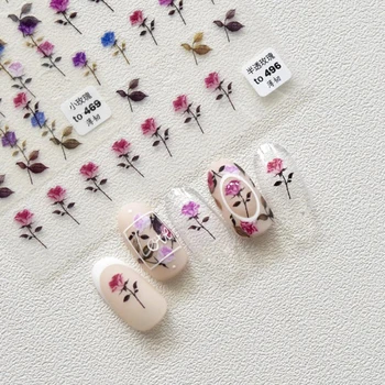 5D Relief Floare Trandafir Design Nail Art Sticker Japonez Culoare Adeziv Noi de Flori de Decorare Arta de Unghii Rose Garden