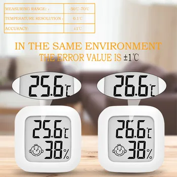 1 BUC Mini-Termometru de Interior Digital LCD Senzor de Temperatură și Umiditate Metru Termometru Higrometru Camera Ecartament Stație Meteo