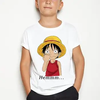 Vara Baieti/Fete Casual Drăguț Desene animate Bumbac Japonez Anime One Piece Copii cu Maneci Scurte T-shirt