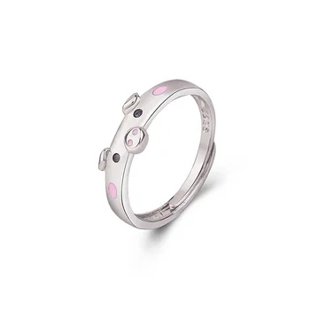 Versiunea coreeană a inelului de sex feminin mici proaspete și drăguț de porc deschide inel inel 2021 nou simplu moda bijuterii
