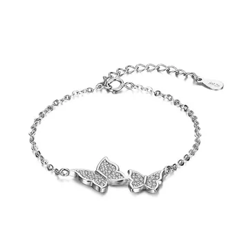 Foxanry Argint 925 Bratara pentru Femei Nou la Modă, Elegant, Creativ Spumante Fluture Zircon Bijuterii de Mireasa Cadouri de Partid