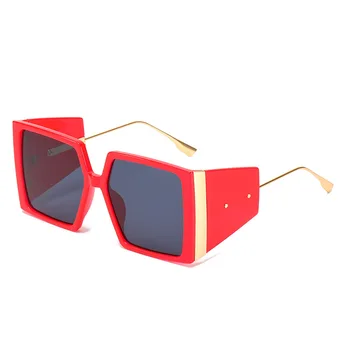 OIMG Epocă Pătrat Femei Bărbați ochelari de Soare 2021 Nouă Tendință de Brand Designer de Mare Cadru Ochelari de Personalitate Orez de Metal de Unghii ochelari de Soare