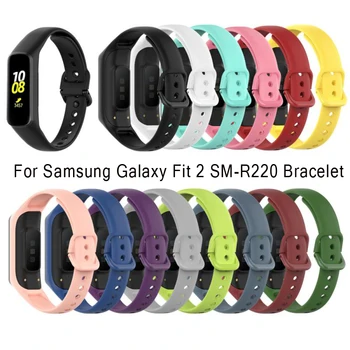 Silicon Brățară Inteligent Curea Pentru Samsung Galaxy Fit 2 SM-mărcile de oțel r220 Înlocuire Trupa Ceas Multi-Sport de culoare Curea Pentru Barbati Femei