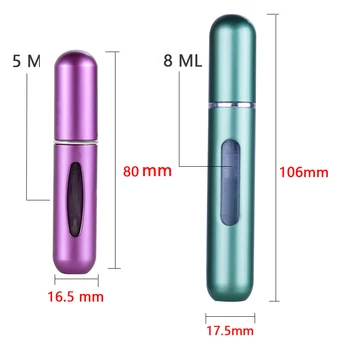 8 ml de unică folosință Mini Sticla de Parfum de Aluminiu Portabil Atomizor 5ml Umple de Parfum Spray Sticla Container Cosmetice Pentru Călătorie