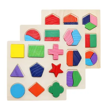 Din lemn Forme Geometrice Montessori Puzzle Sortare Matematica Cărămizi de Învățare Preșcolară Joc Educativ pentru Copii Toddler Jucarii pentru Copii