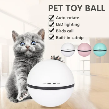 Cat Mingea de Companie Jucărie Bumper ball Electric Jucarie Pisica Minge LED 360 grade, Auto-Rotirea Mingea Catnip Automată Interative Pisoi DogToy