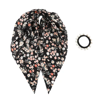 Molans De Imprimare De Moda Panglică Lungă Coadă De Cal Eșarfă Cravată De Păr Elasticele Pearl Benzile De Păr Elastice Pentru Femei Fete Accesorii De Par