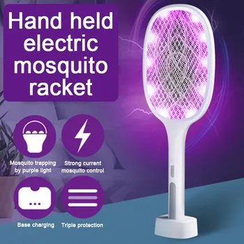 6/10 LED 2 in 1 Handheld Electric Uciderea Fly Trap Bug Lumina UV Lampa LED USB Reîncărcabilă Anti Tantari Racheta Swatter Zapper