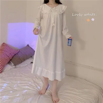 Sleepshirts Femei Toamna Cu Maneci Lungi Minunat Moale De Zi Cu Zi Chic Design Mozaic Doamna Îmbrăcăminte De Noapte Dulce Preppy Ulzzang Fete Pijamale
