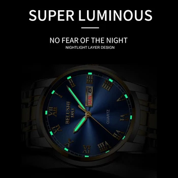 POEDAGAR Brand de Top Luxury Mens Ceasuri Luminoase rezistent la apa din Oțel Inoxidabil Ceas Barbati Data Calendar de Afaceri Cuarț Ceas de mână