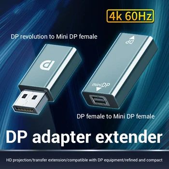 DP Adaptor Protector Extensia Convertor Displayport Masculin/Feminin Mini DP sex Feminin 4K 60hz HD pentru Laptop, PC, TV Monitor de Gaming