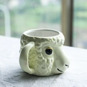 Creative mână-pictat oi cana de ceramica de animale, desene animate micul dejun lapte de sticlă birou de agrement ceașcă de ceai cadou amuzant HP100504