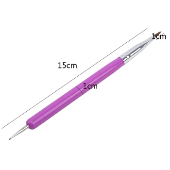 Dublă utilizare Acrilic cu cap Plat Pen Punct de Gaurit Punct de Flori Dotting Pix UV Gel lac de Unghii Instrument