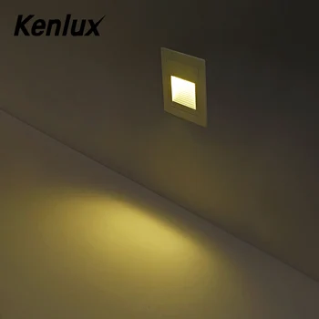 Încastrat pas lumini 3W Led scara luminii la pătrat AC85-265V de exterior si de interior impermeabil moda perete colț lampă lampă de noapte