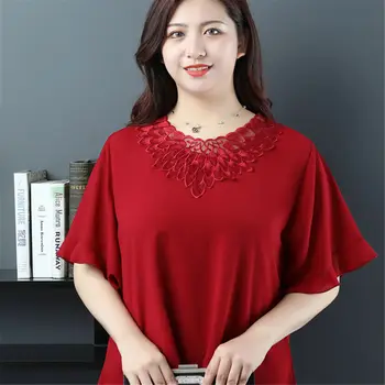 MOYISU Brand de Moda pentru Femei Șifon Cămașă 2021 Noi de Vara cu maneci Scurte O-neck Bluza Casual Pierde Supradimensionat Topuri blusas de mujer