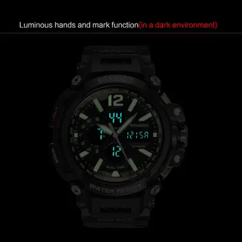 Designer de lux Barbati Sport ceas Barbati LED Dual Time Ceas Rezistent la Apă, Șoc Ceasuri de mana Relojes Hombre Para