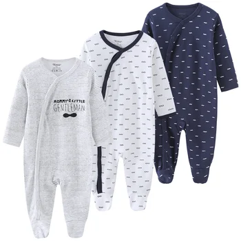 2021 Unisex Copii Bumbac Organic Fixa cu Picioare de Somn si Joaca-Pijama cu Maneca Lunga Body pentru Nou-născut Băiat și Fată Haine Bebe