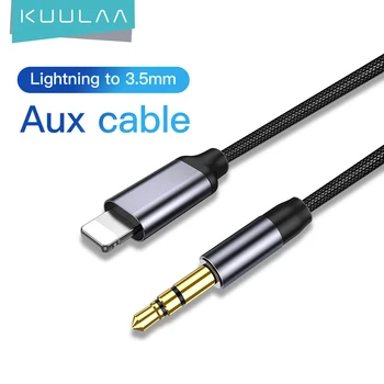 KUULAA Cablu AUX Jack de 3,5 mm pentru Cablu Lightning pentru iPhone 12 Pro Max Mini 11 X Plus 8 Căști Audio Vorbitor Cablu Adaptor