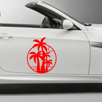Moda Plajă Copac De Nucă De Cocos Masina Decal Autocolante Auto Fereastră Decor Palmier Decal Vinil Artă Model Caroserie Autocolante