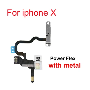 Power Flex Cablu cu Metal Pentru iPhone X XS Volum MAX Comuta Pe Off Butonul de piese de Schimb de Înlocuire