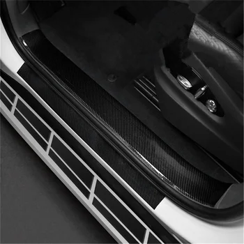5/3cm*3m 3D Fibra de Carbon Autocolante Auto Pragului de Ușă Uzură Anti Scratch Banda de Protecție de Film