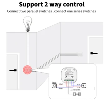 SIXWGH 16A WIFI Switch Smart Home Tuya App Control de la Distanță Inteligent Timer Nici o Baterie Comutator de Lumină de Lucru cu Google Acasa Alexa