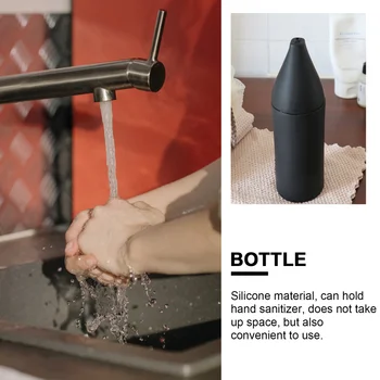 Gol De Silicon Sticla Stoarce Dozator Reîncărcabile Sticla De Spălat Vase Detergent Săpun Atomizor (Negru)