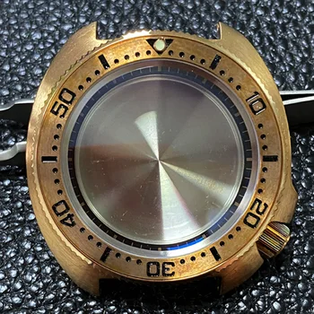 44mm Ceasul Piese de Cristal Safir Abalone broasca Testoasa de Bronz CUSN8 Ton Uita-te la Cazul Potrivit pentru NH35A/NH36A Mișcarea Automată